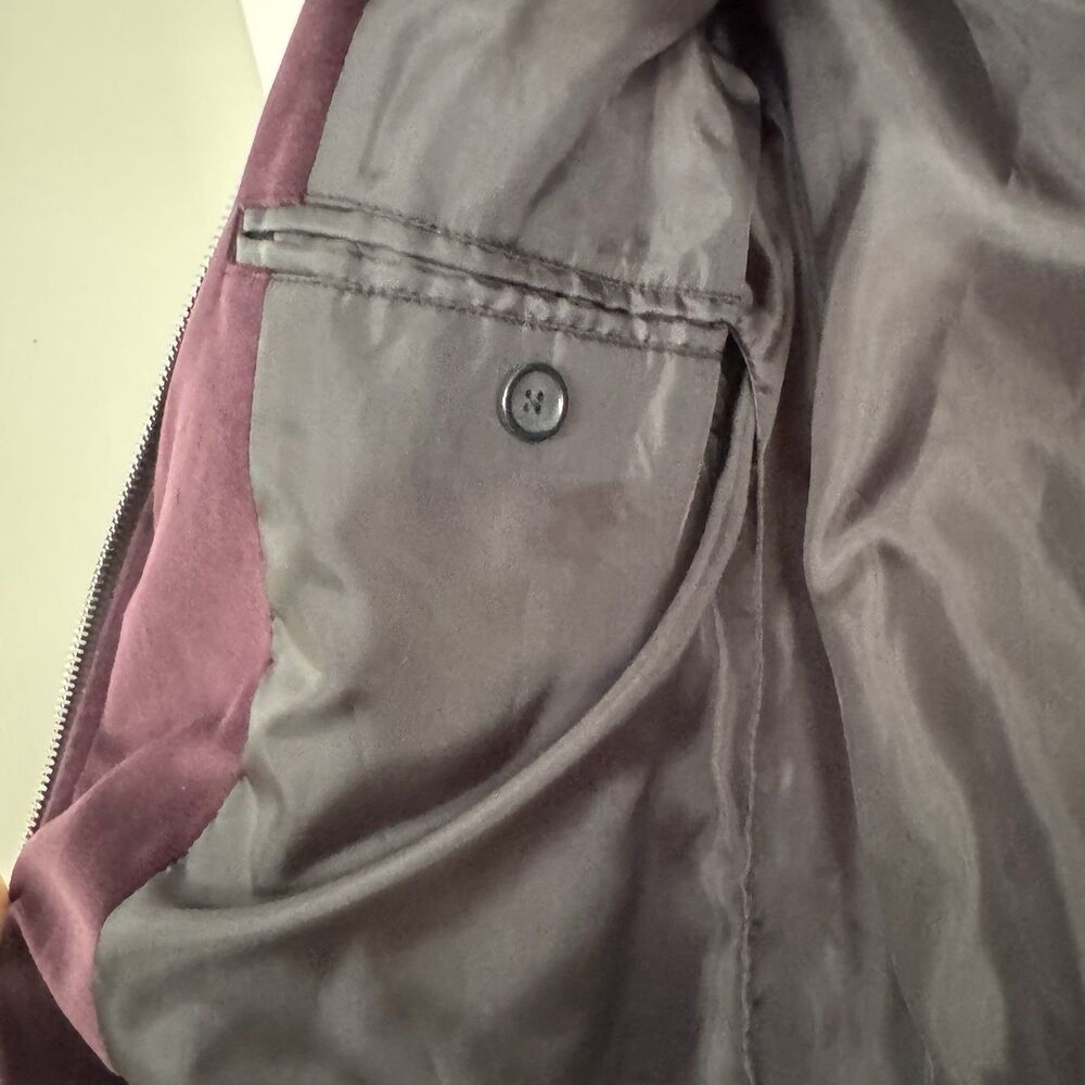 River Island Men Jacket Dark Red Purple Burgundy Bomber Versify Size XS - Picture 9 of 12